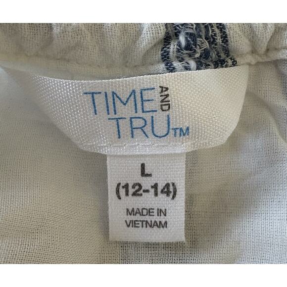 Time and Tru Striped Cotton Sundress Womens Size Large 12-14 (1126) - Picture 3 of 5